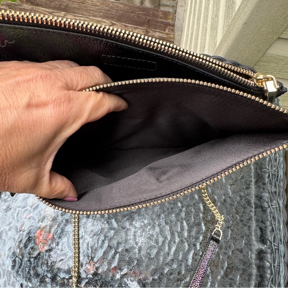 Henri Bendel Devon Petrol Convertible Clutch Crossbody Bag with Dustbag NWT - Picture 10 of 14